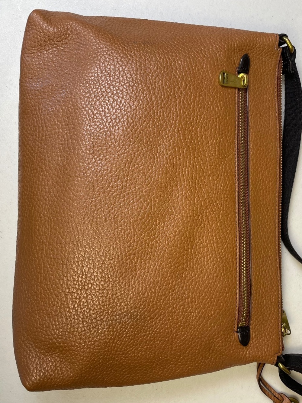 FOSSIL Kinley Pocket Crossbody Bag Leather Colorblock Brown Black Minimalist - Picture 4 of 13